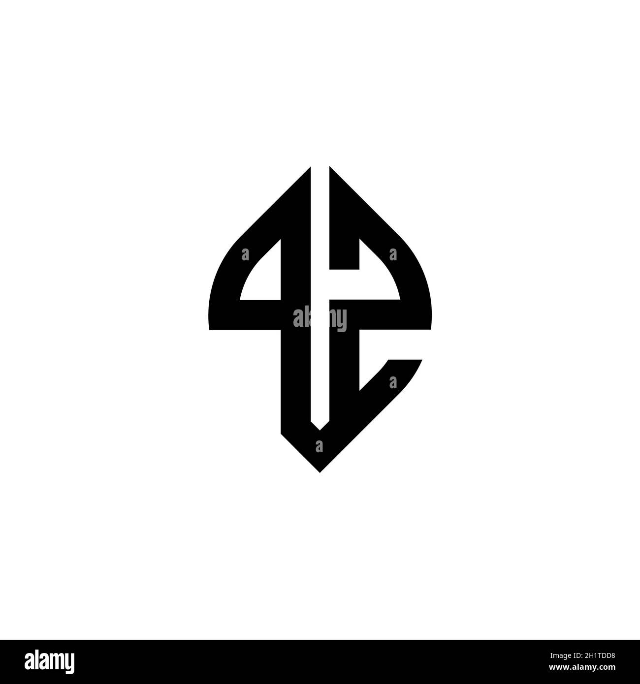 PZ Monogram logo letter with simple continued shape style geometric ...