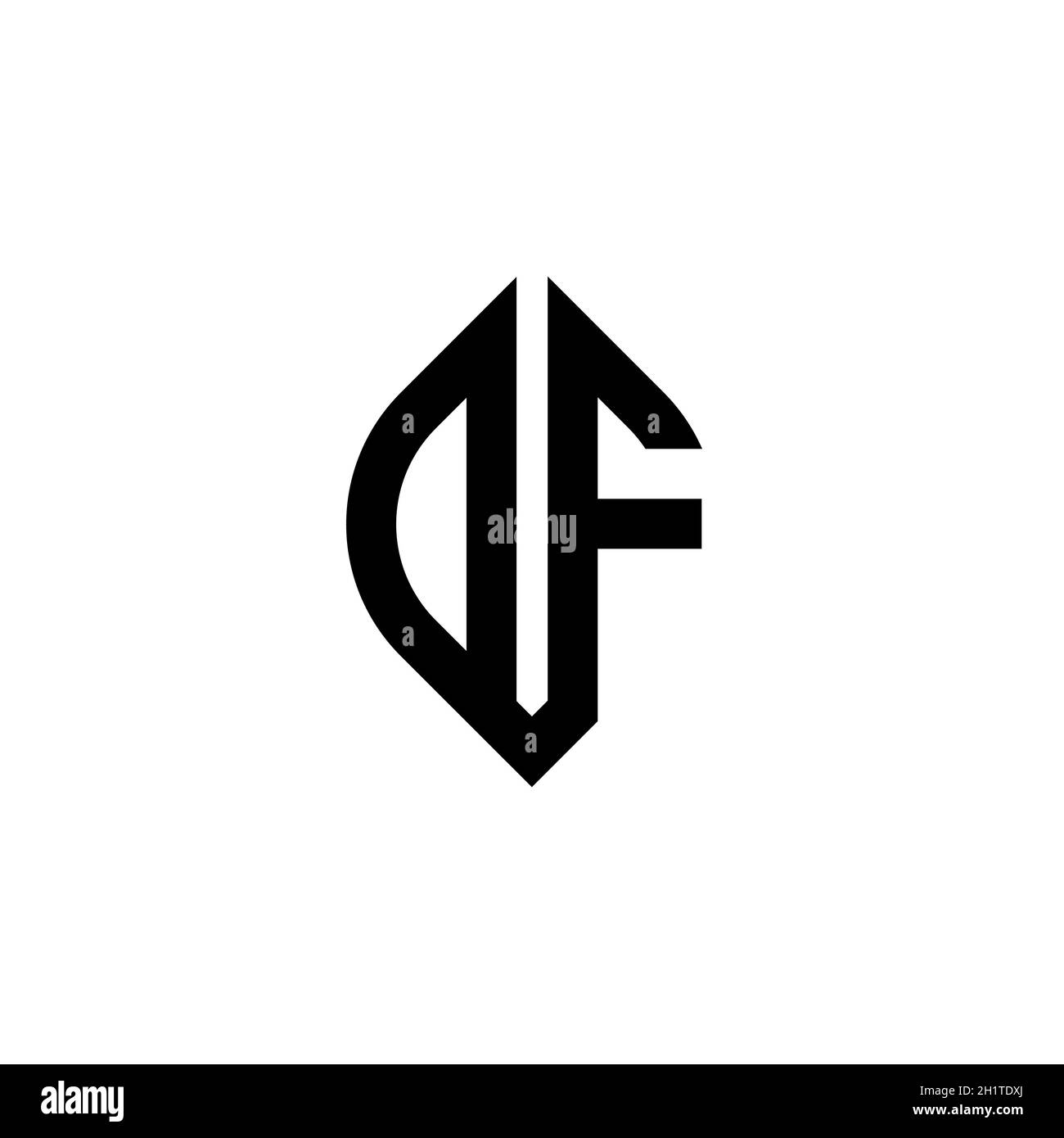 OF Monogram logo letter with simple continued shape style geometric ...