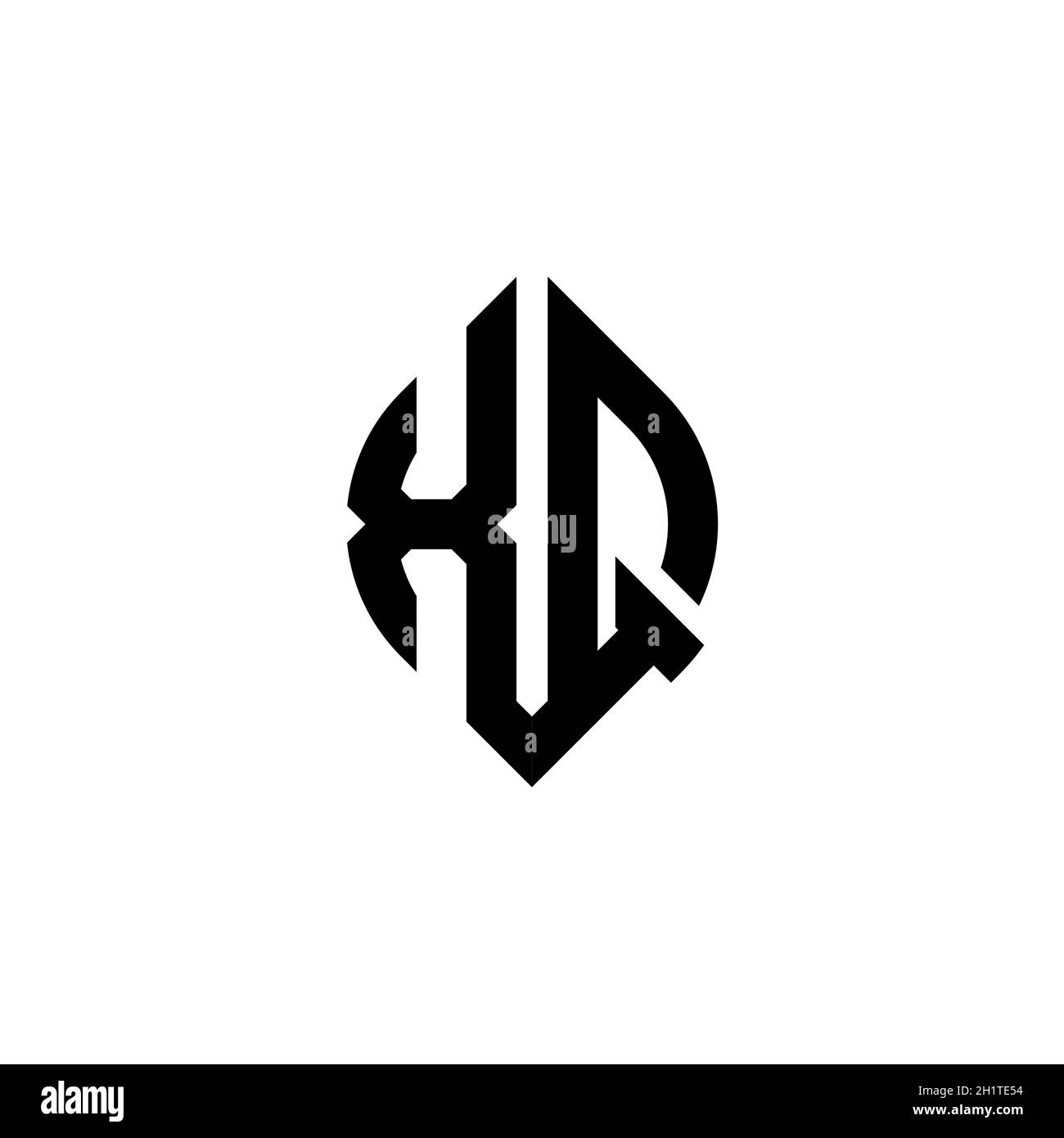 XQ Monogram logo letter with simple continued shape style geometric ...