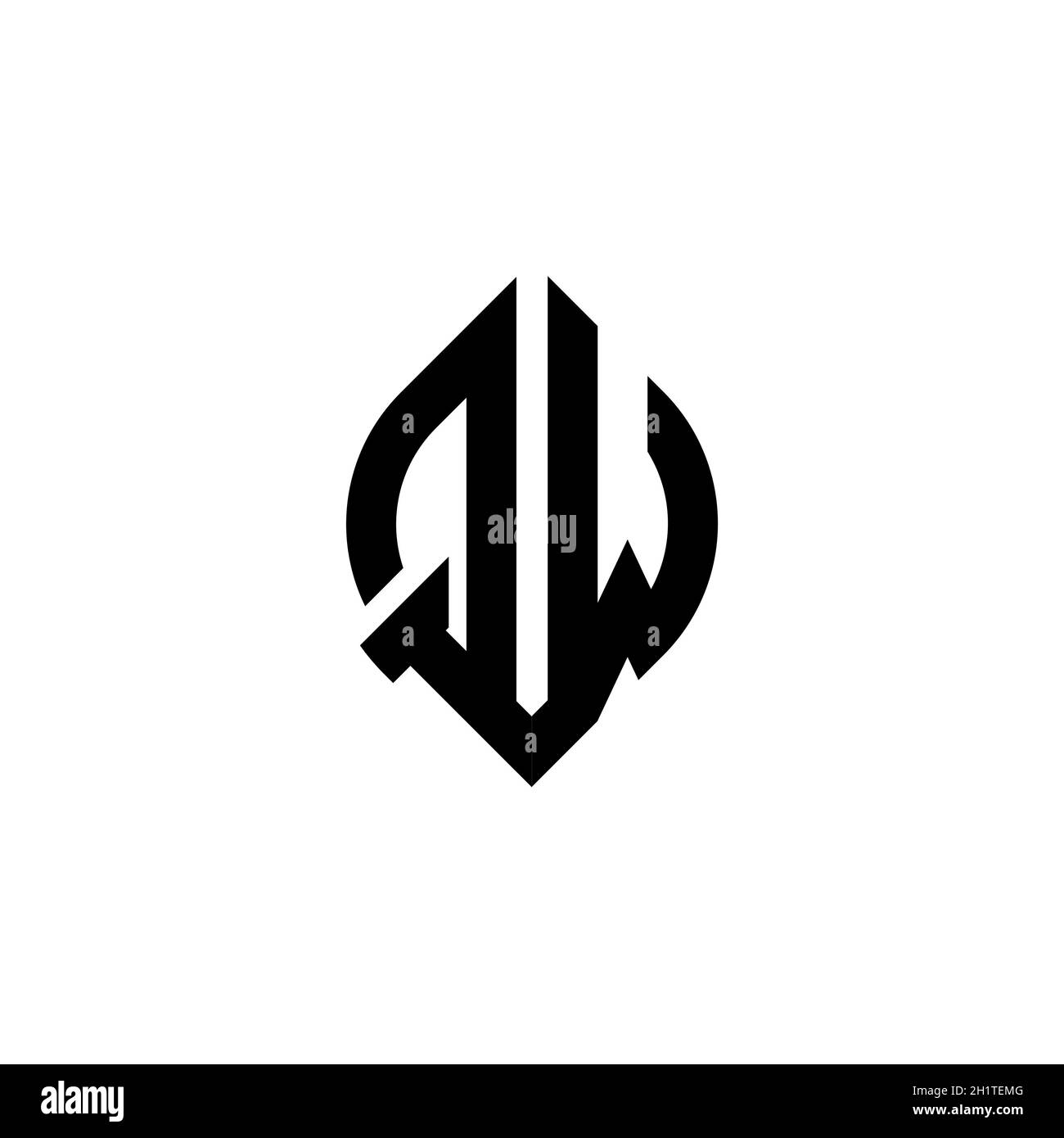QW Monogram logo letter with simple continued shape style geometric ...