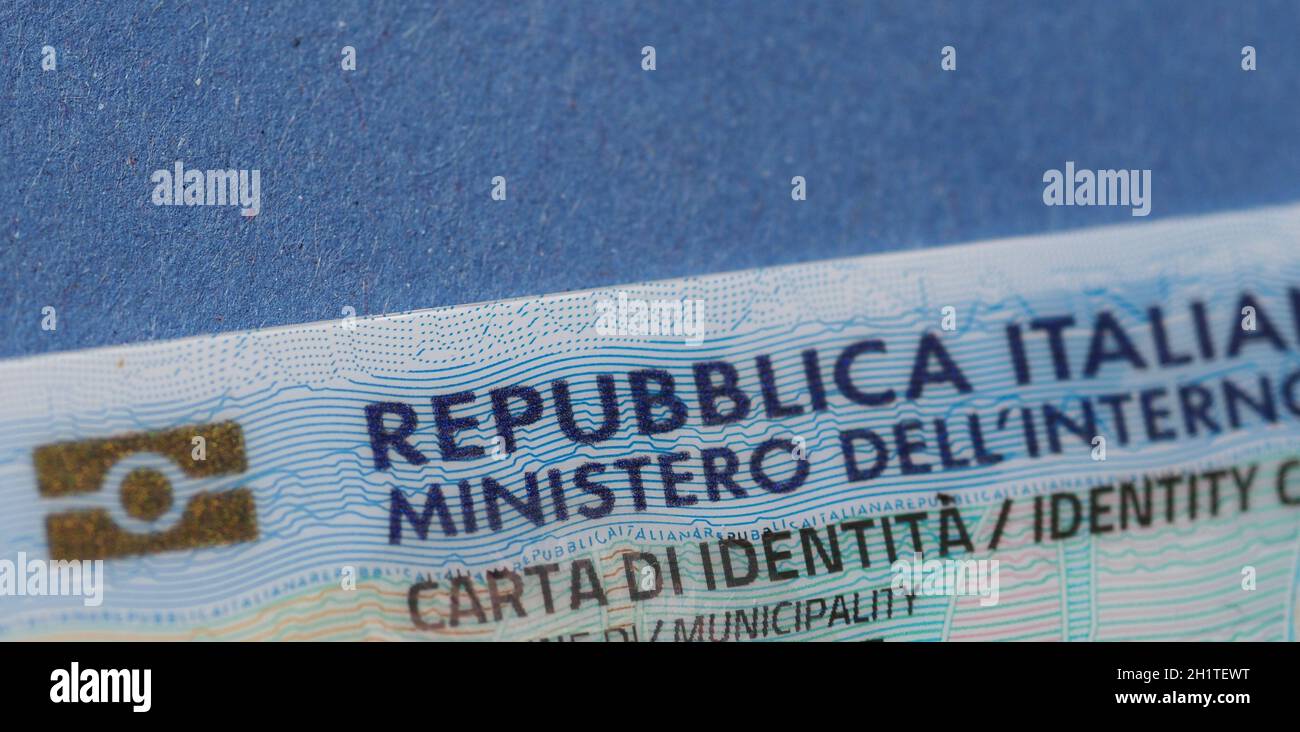 ROME, ITALY - CIRCA APRIL 2021: Italian Electronic Identity Card Stock Photo