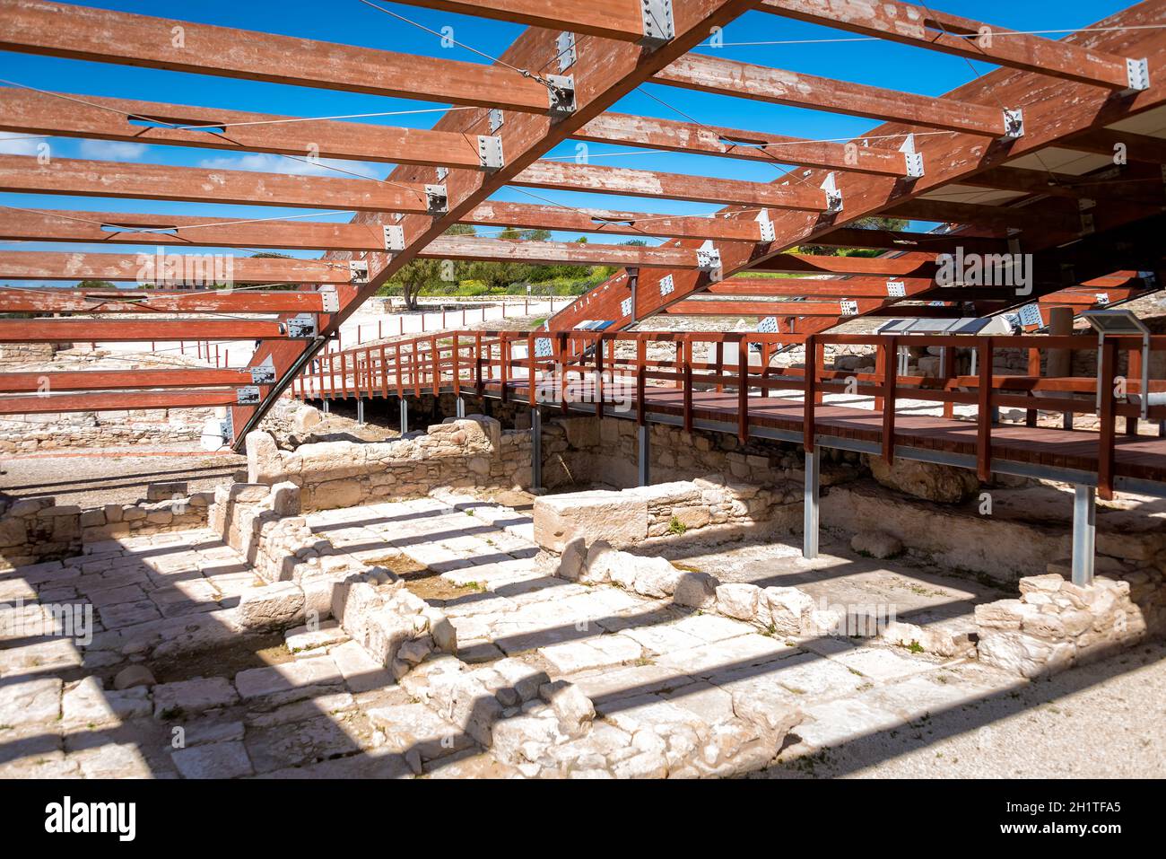Ruins of Eustolios house at ancient town of Kourion. Limassol District, Cyprus Stock Photo