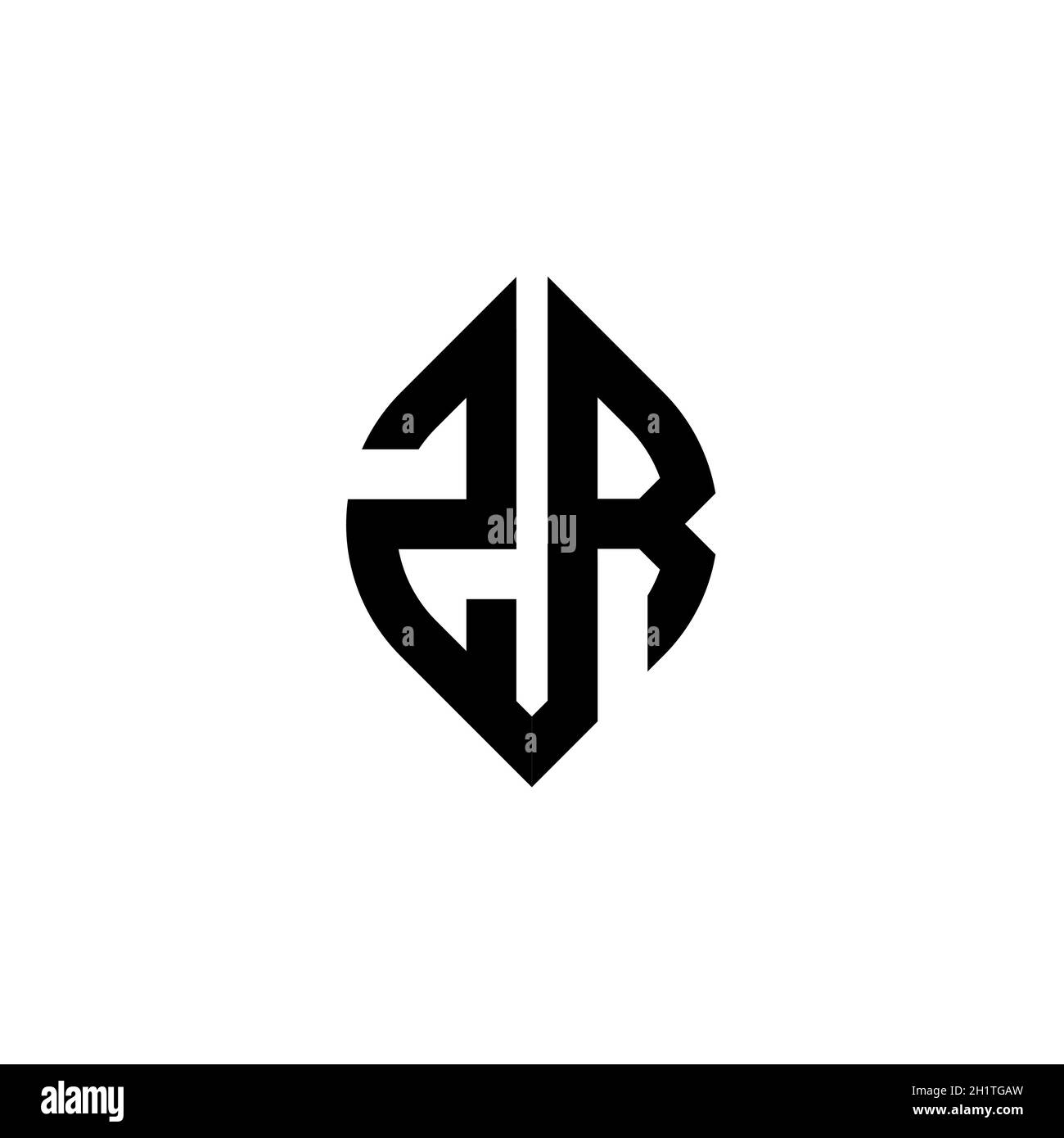 ZR Monogram logo letter with simple continued shape style geometric ...
