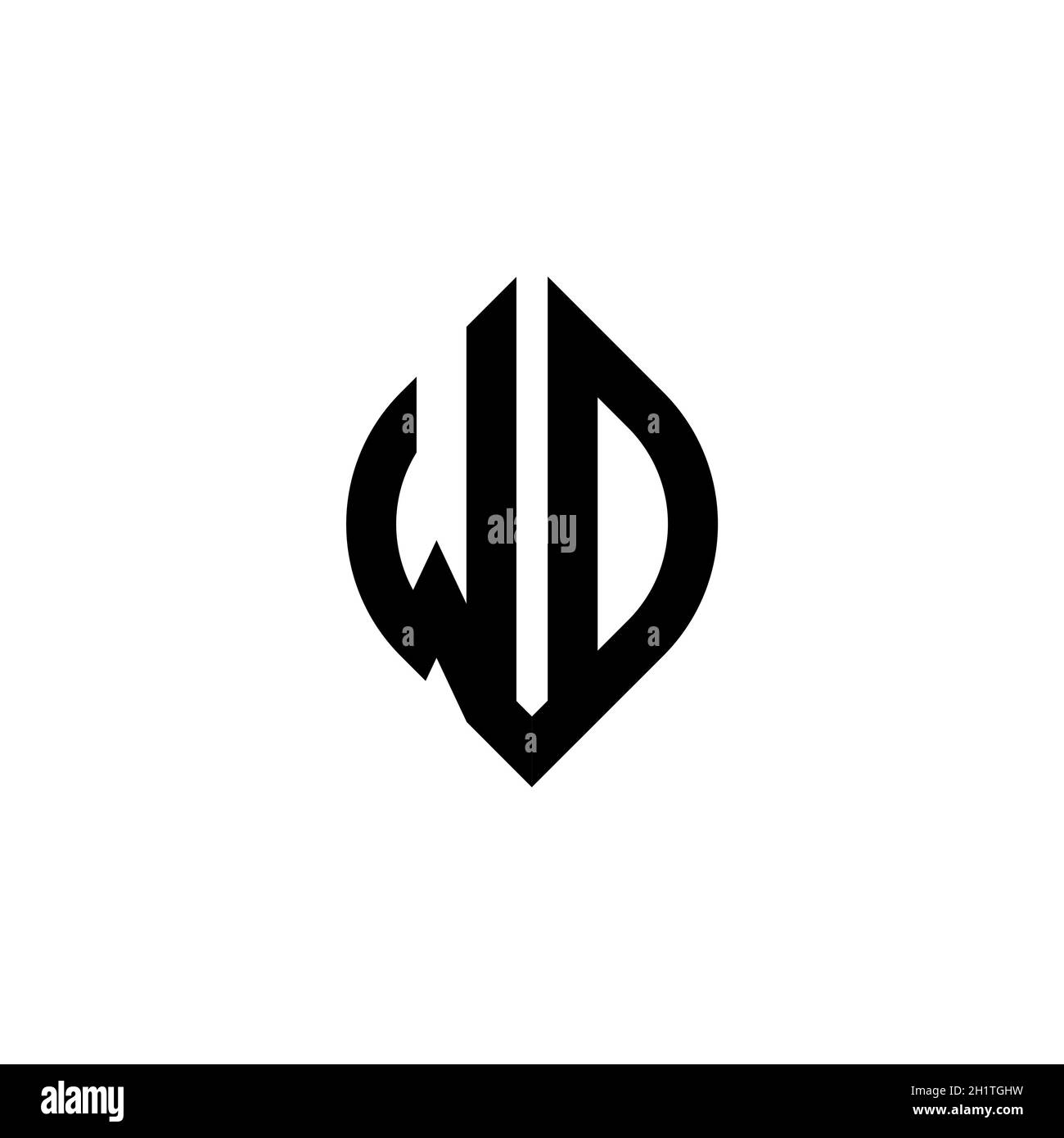 WO Monogram logo letter with simple continued shape style geometric ...