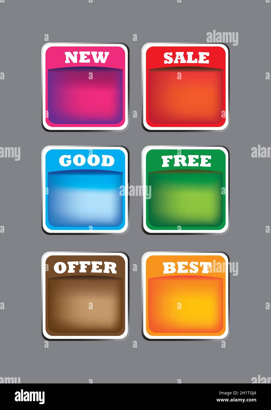 A Set of 6 vector labels with spaces for copy Stock Vector Image & Art ...