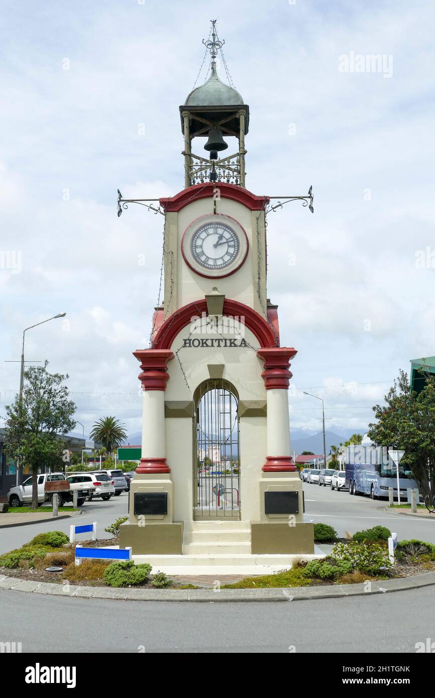 The Hokitika Clock Tower in Hokitika in New Zealand Stock Photo Alamy