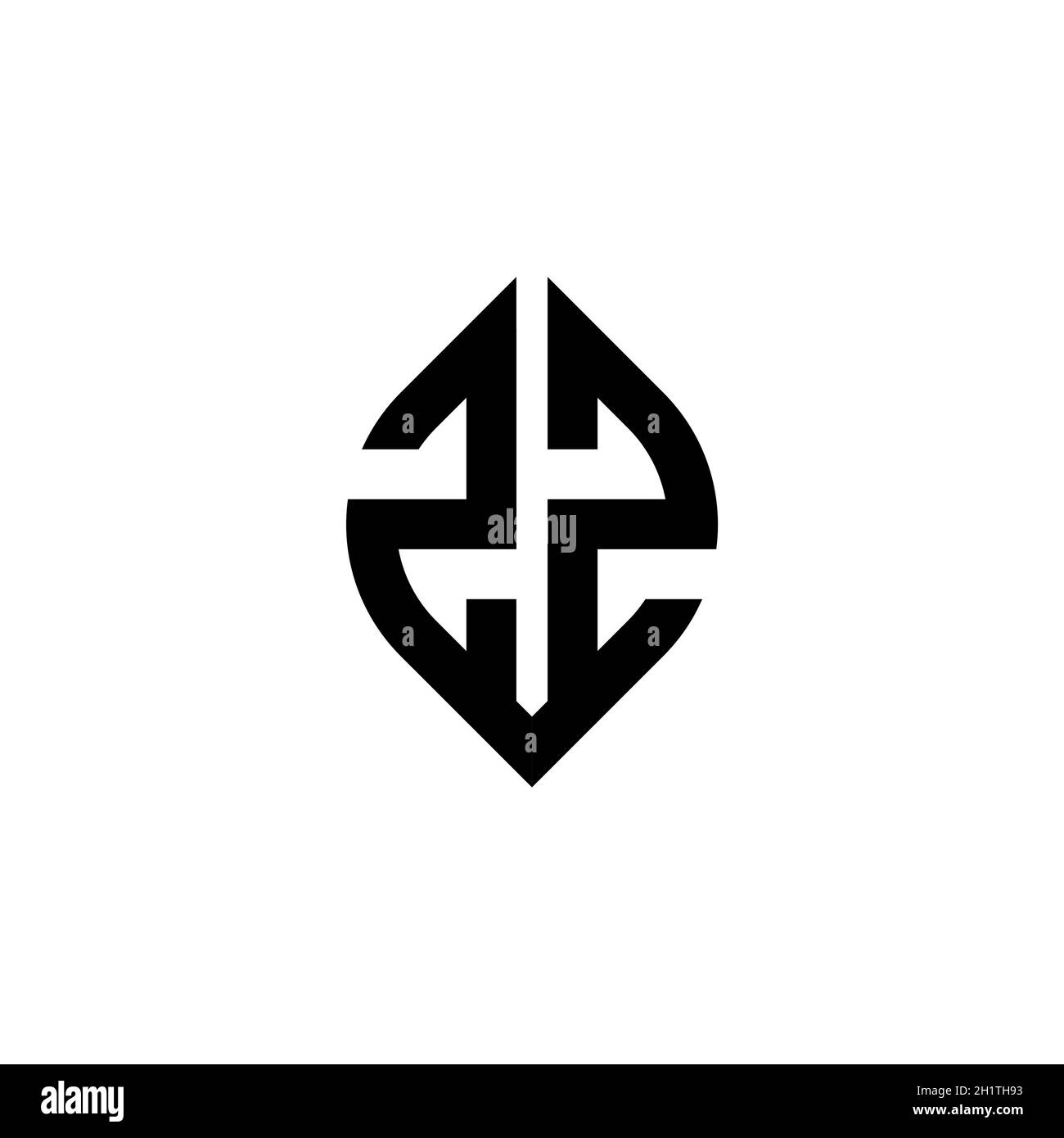 ZZ Monogram logo letter with simple continued shape style geometric ...