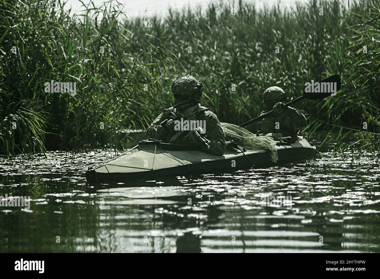 Special forces operators in the military kayak Stock Photo - Alamy