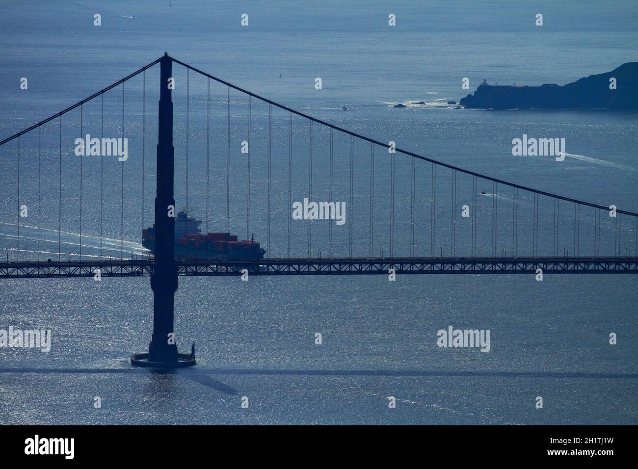 Aerial of San Francisco Bay, San Francisco, California, USA. Stock Photo