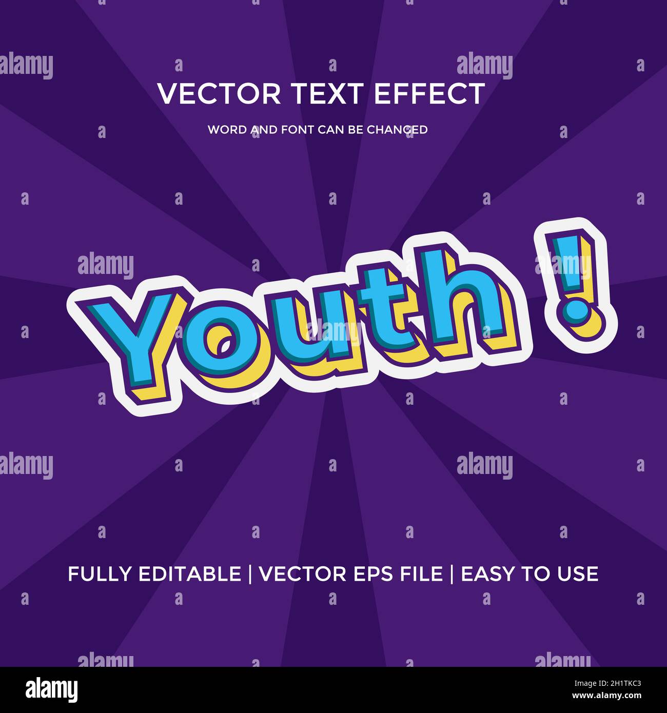 youth creative vector text effect editable Stock Vector