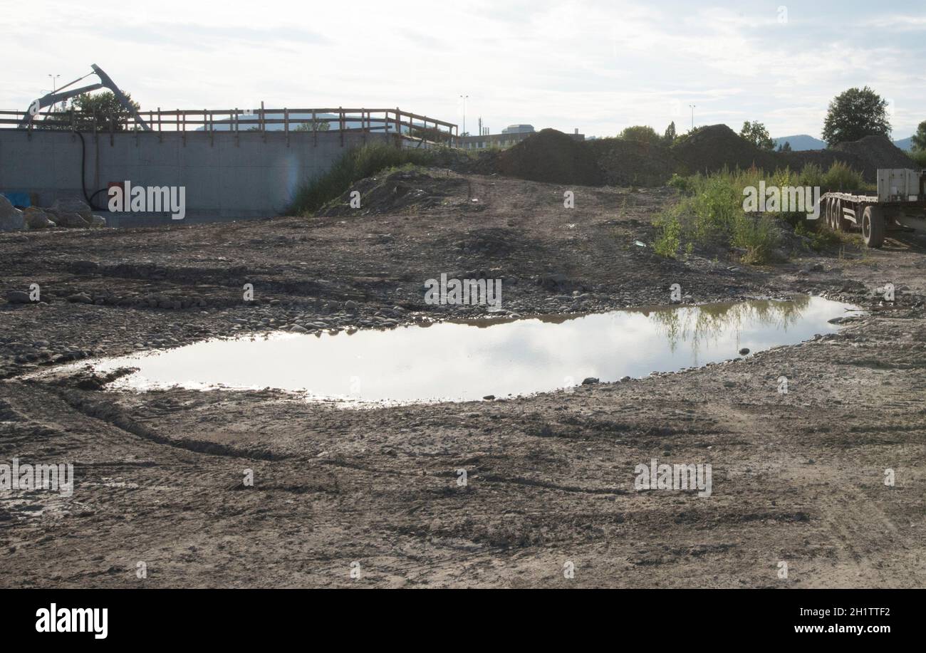 impoundment of water or water retention in construction and building industry Stock Photo