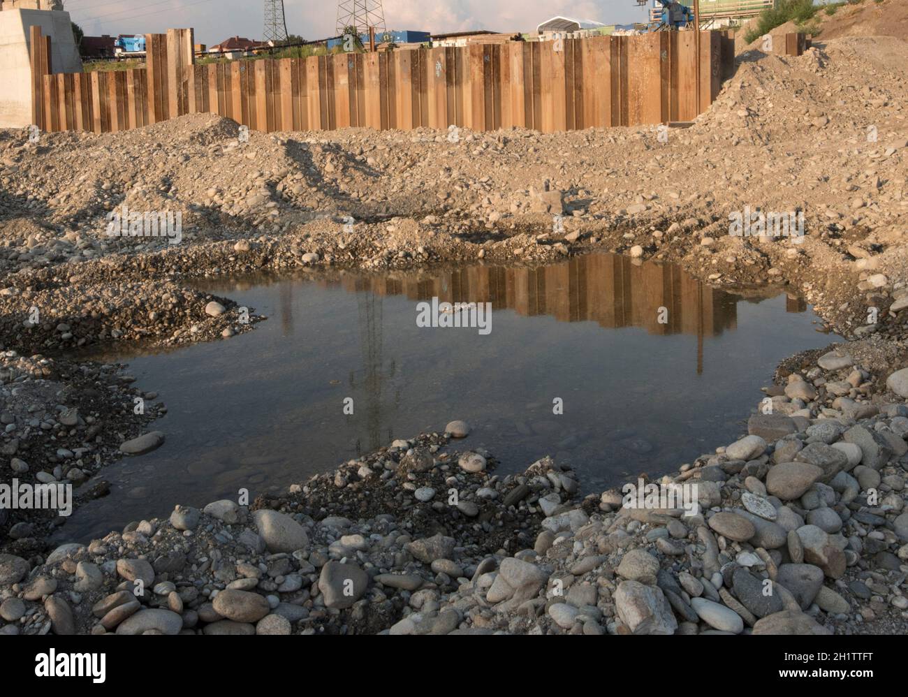 impoundment of water or water retention in construction and building industry Stock Photo