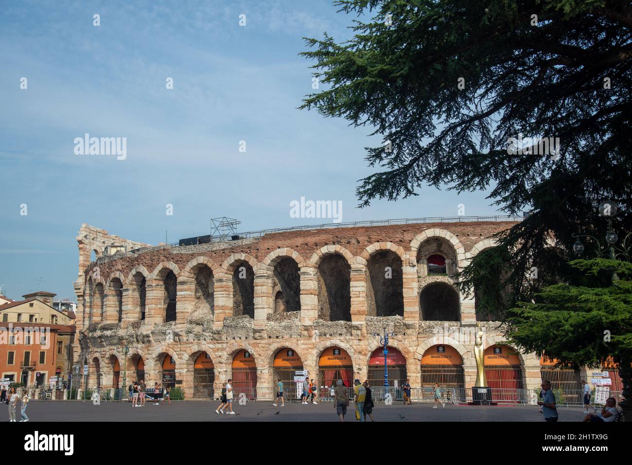 view at arena night in Verona, Italy Stock Photo