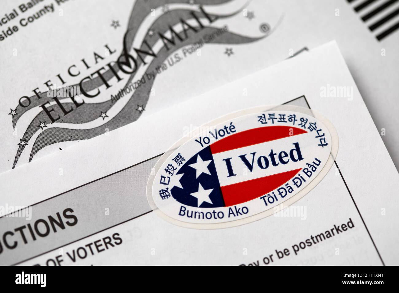 VoteByMail Ballot Envelope and Voting Instructions Stock Photo Alamy