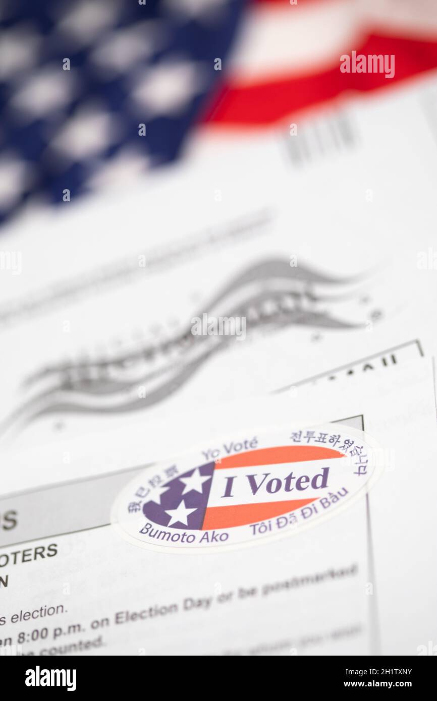 Vote By Mail Ballot Envelope And Voting Instructions Laying On American Vote By Mail Ballot Envelope And Voting Instructions Laying On American