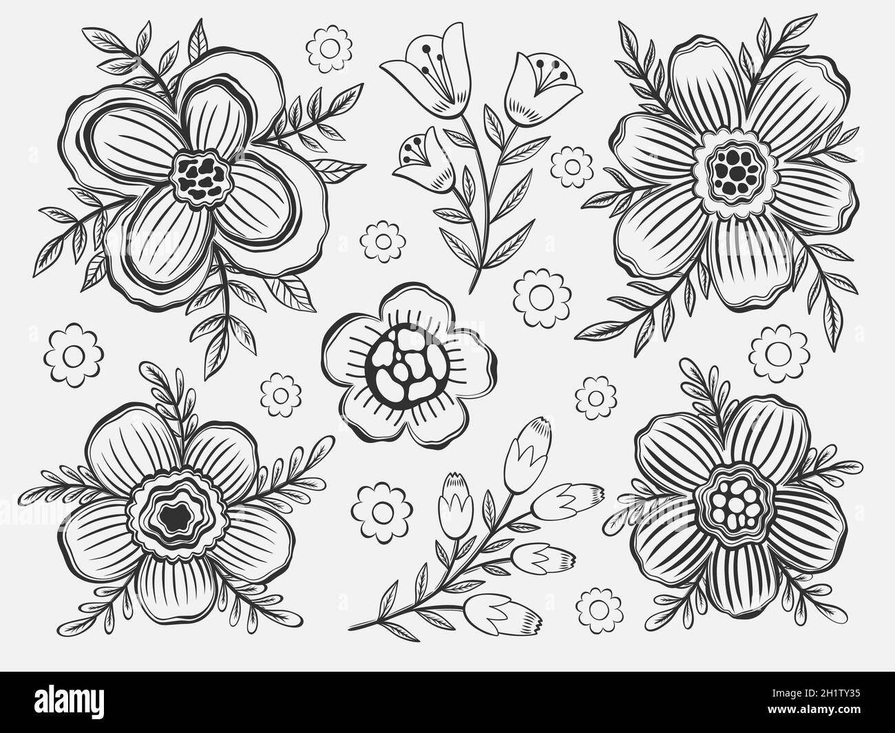 Flower Clip Art Outline In Color