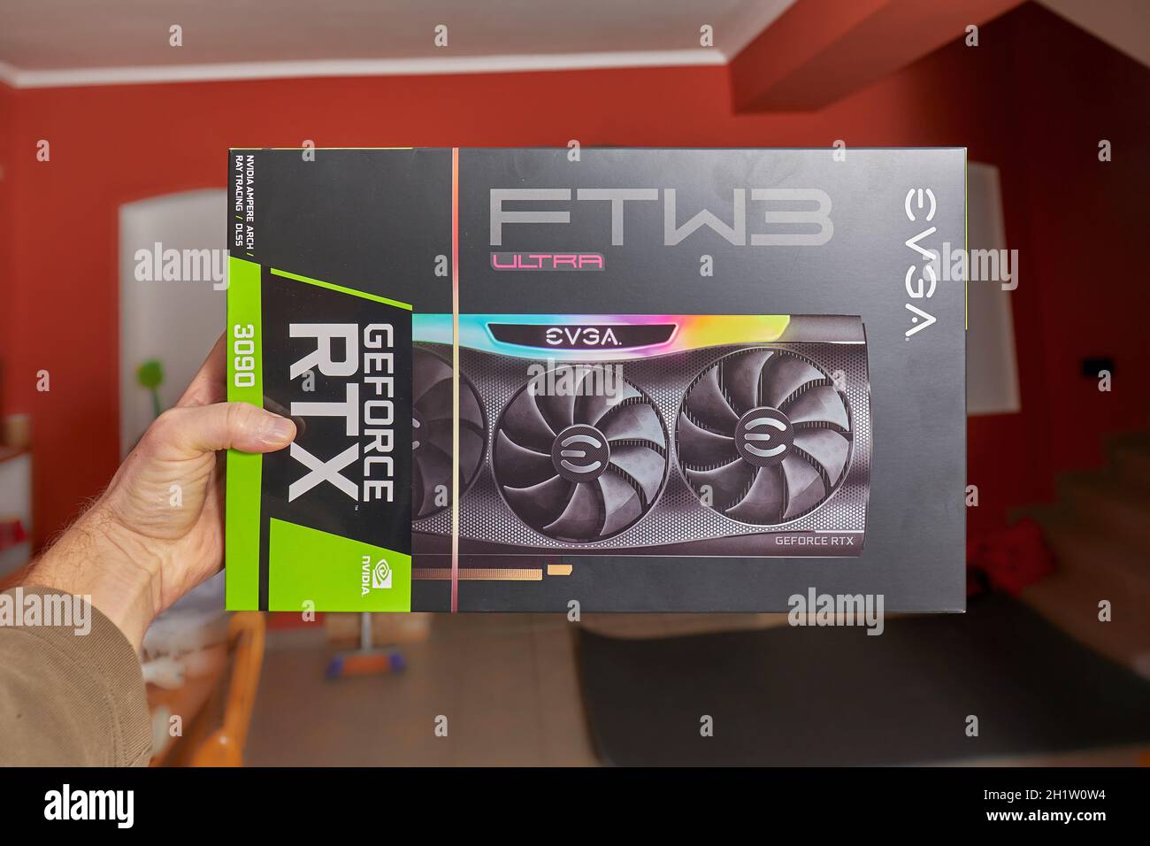 Budapest, Hungary - Circa 2021: Nvidia Geforce RTX 3090 Graphics Card  manufacturer EVGA held in hand. High end GPU, sought after piece of  hardware in Stock Photo - Alamy