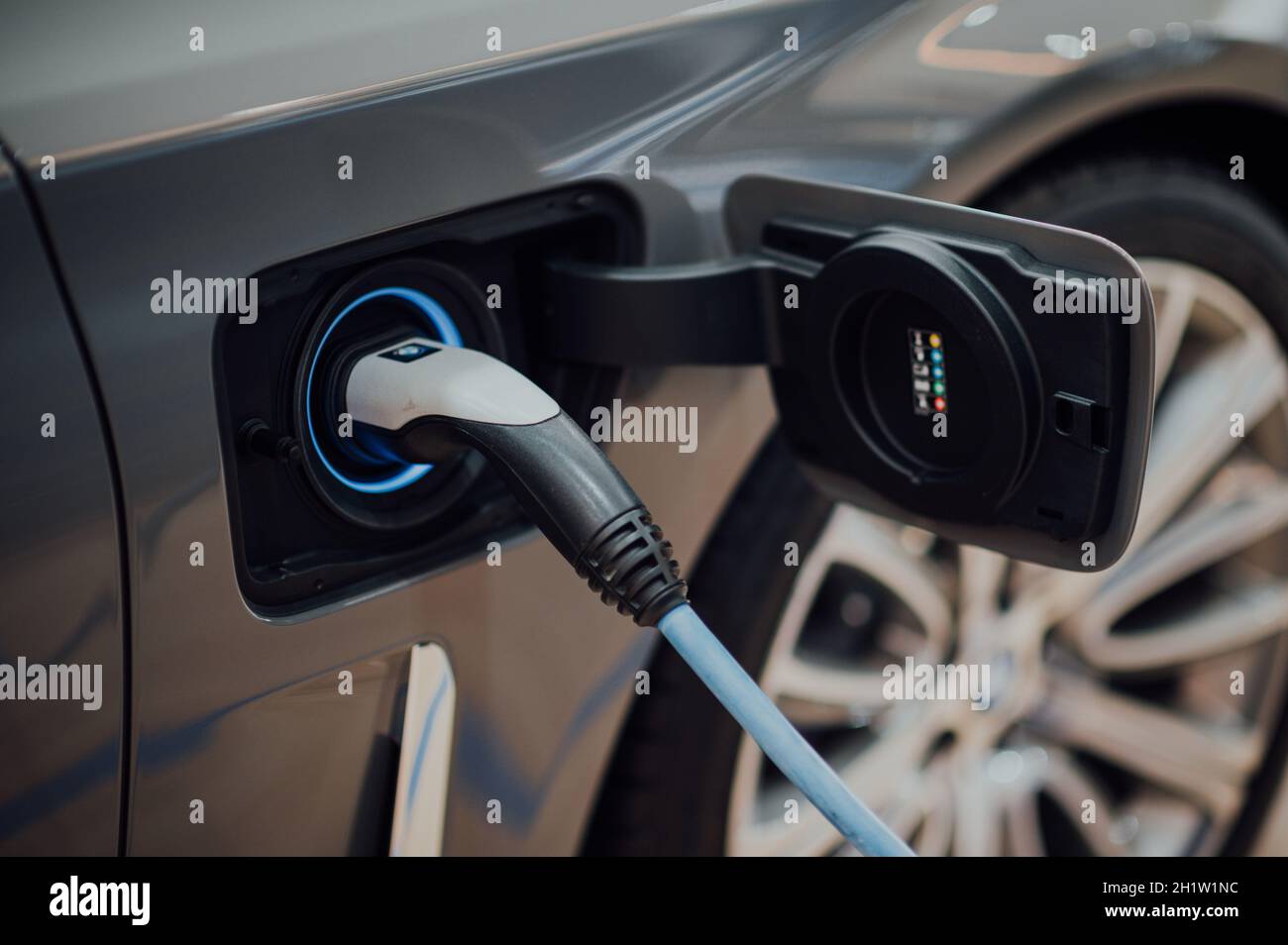 Electric car charging Stock Photo Alamy