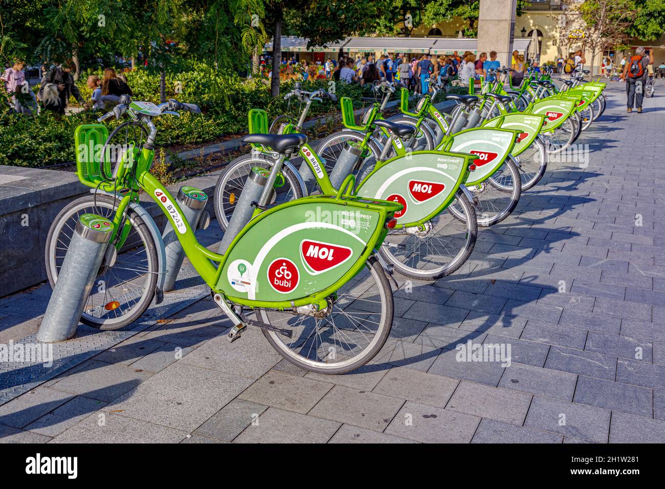 Budapest, Hungary - November 15, 2019: BuBi is a bicycle sharing network.  Its name is a playful contraction Budapest and Bicikli, bicycle in  Hungarian Stock Photo - Alamy