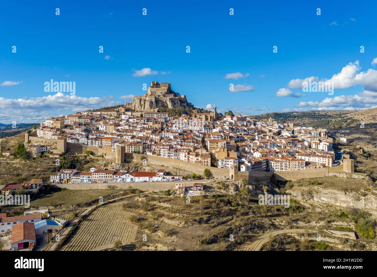 A panoramic view of Morella, Maestrazgo in Valencia, Spain Stock Photo