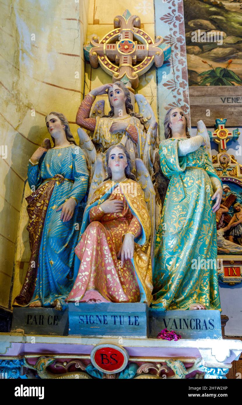 Interior of the church of rennes le chateau Stock Photo - Alamy
