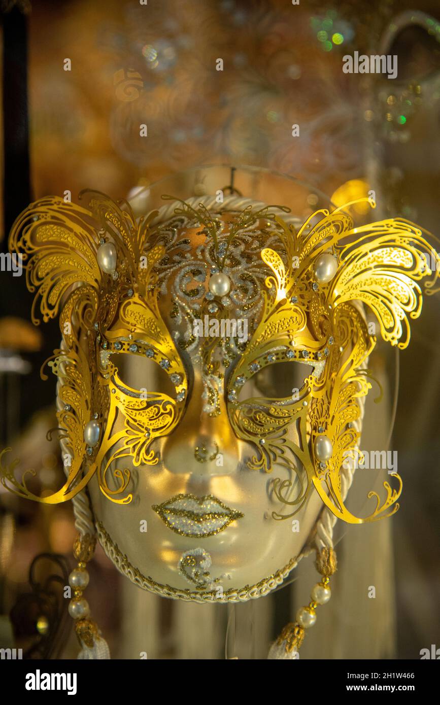 carnival masks at shop in Venice, Italy Stock Photo
