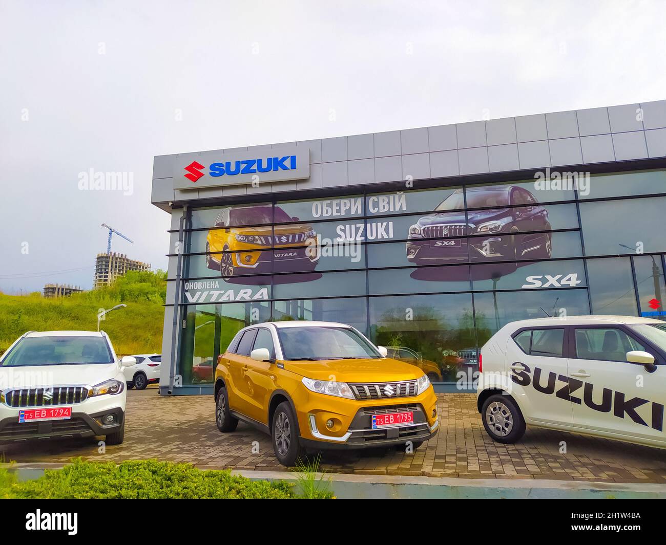 Kyiv Ukraine August 15 2020 Suzuki logo at store at Kyiv