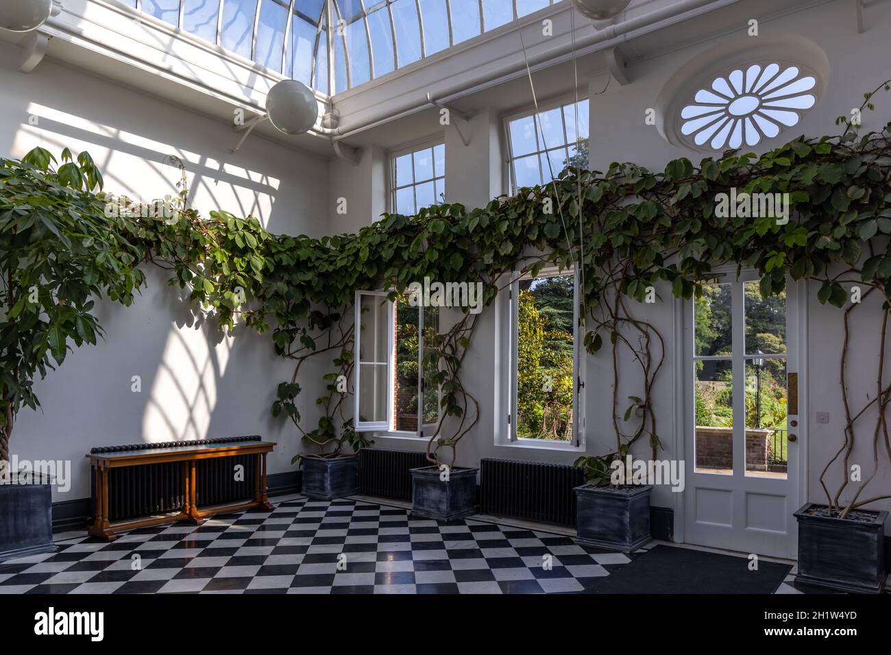 The Winter Garden in York House Twickenham, England, which currently serves as the Town Hall of the London Borough of Richmond upon Thames. Stock Photo