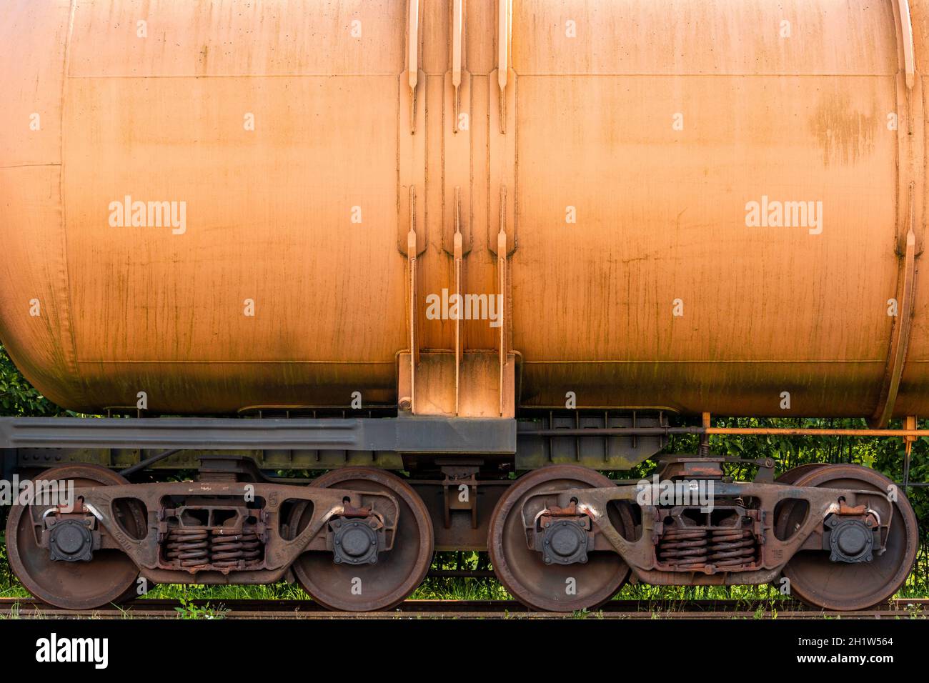 Freight cargo train wheels, close-up view Stock Photo