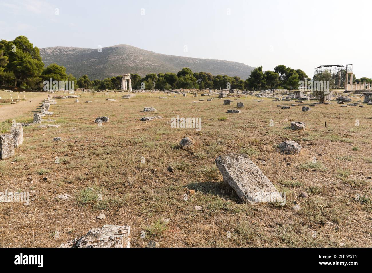 The Epidaurus Ancient city is dedicated to the ancient Greek God of medicine, Asclepius. Stock Photo