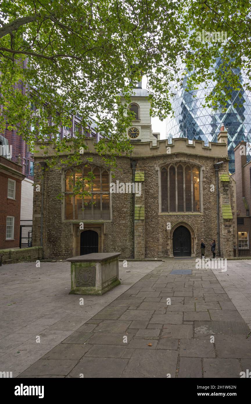 The 13th century church of St. Helen's located in Great St. Helen's