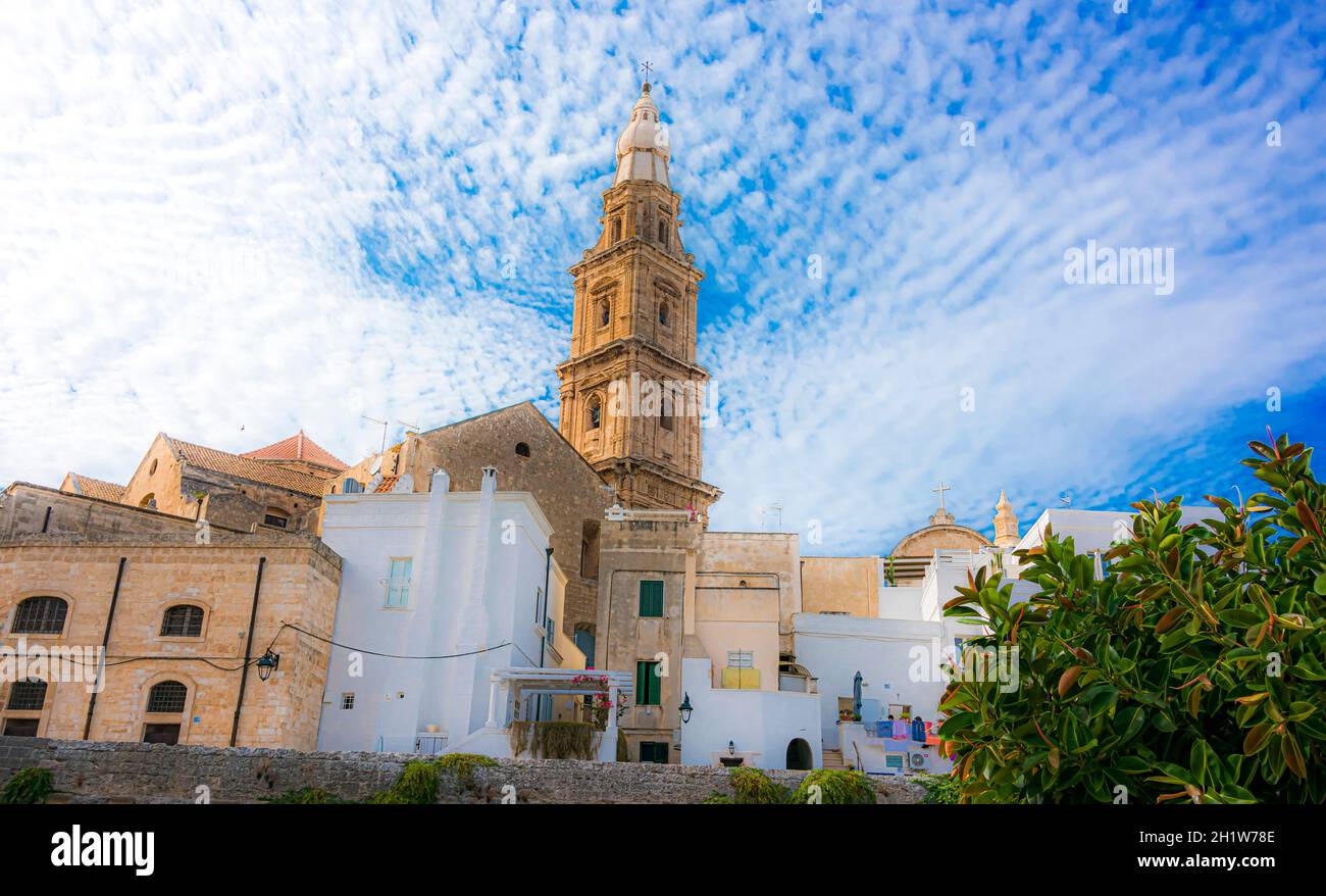 MONOPOLI, ITALY - SEP 2, 2020: Cathedral Maria Santissima della Madia (Basilica Cattedrale Maria Santissima della Madia), Monopoli, Apulia, Italy Stock Photo