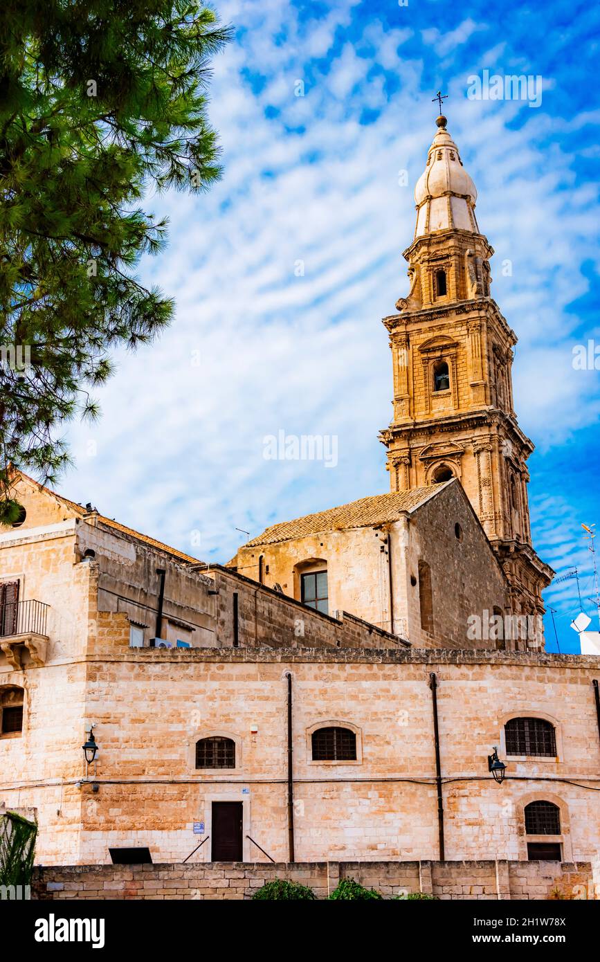 MONOPOLI, ITALY - SEP 2, 2020: Cathedral Maria Santissima della Madia (Basilica Cattedrale Maria Santissima della Madia), Monopoli, Apulia, Italy Stock Photo