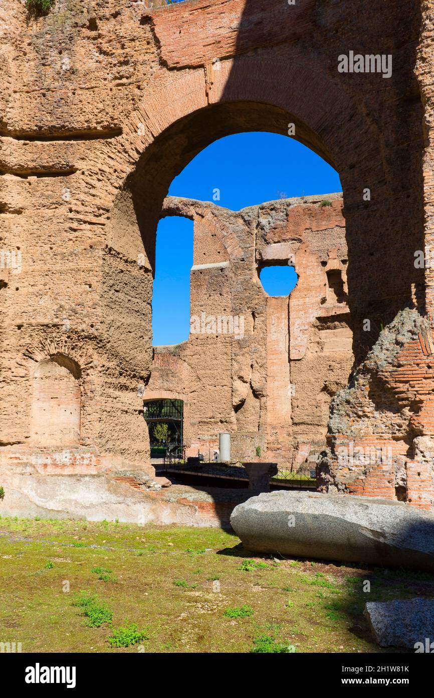 3rd century Baths of Caracalla, ruins of ancient Roman public baths ...