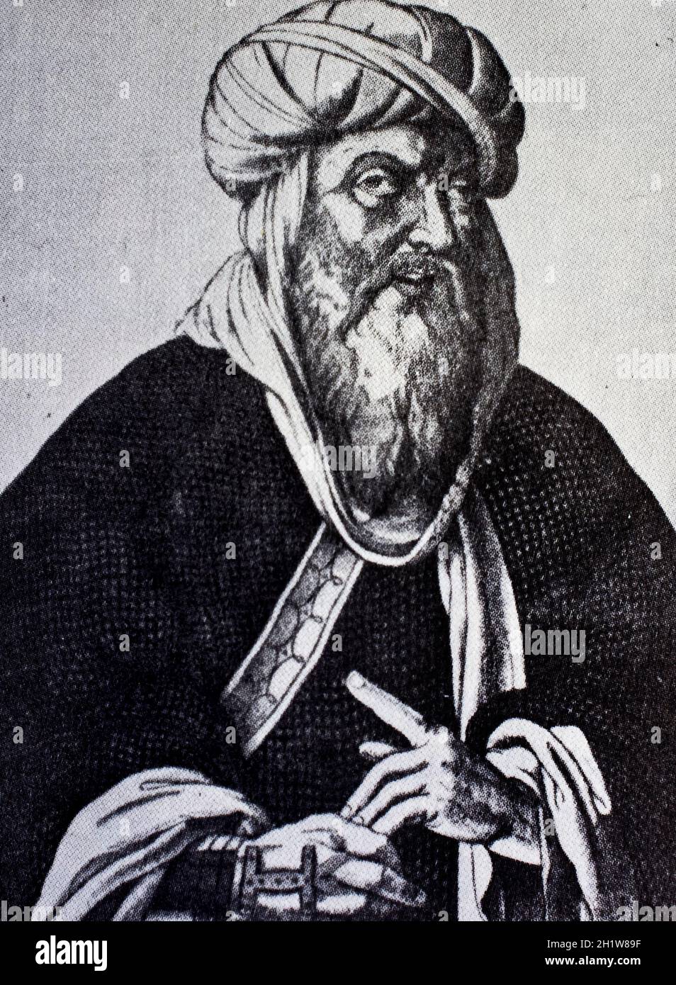 Muley Hassan of Tunis portrait. Charles V restored him as  Hapsburg tributary in 1534. Engraved by Silvestre de Paris. Stadspretenkabinet, Antwerp, 16 Stock Photo