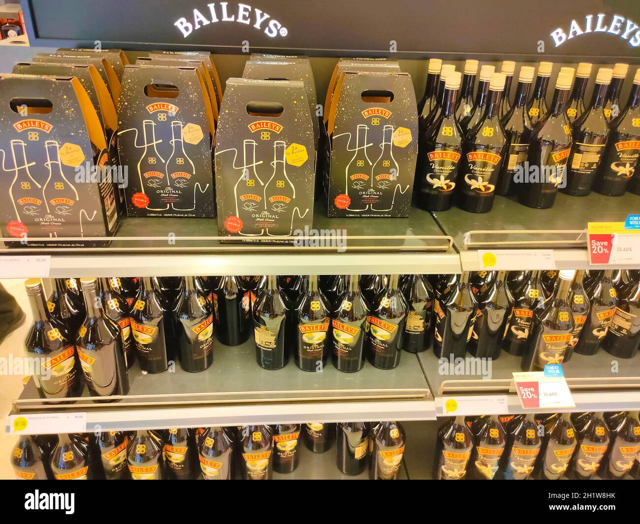 Antalya, Turkey May 11, 2021 Bottles of Baileys on sale in the Duty