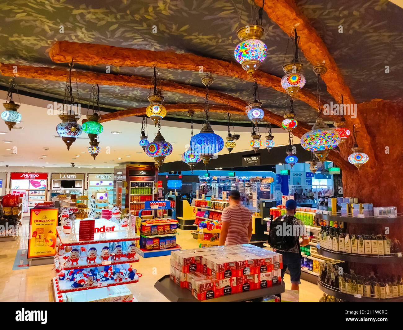 Antalya, Turkey May 11, 2021 People seen at a Duty free shop at