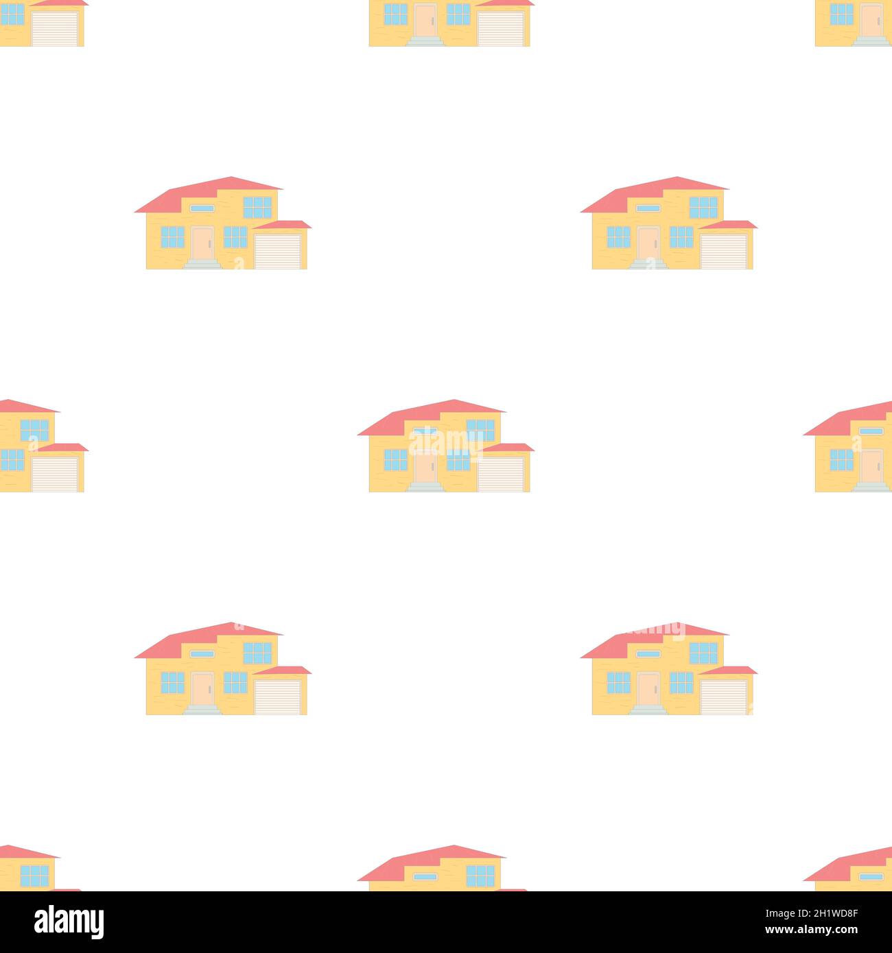 Two storey house with a garage pattern seamless background texture ...