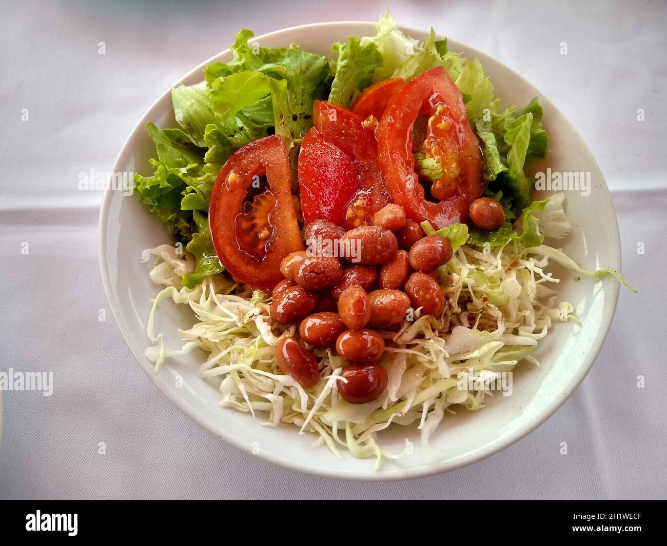 Salatschüssel/Beilagensalat Gemischter Salat mit Pflücksalat ...