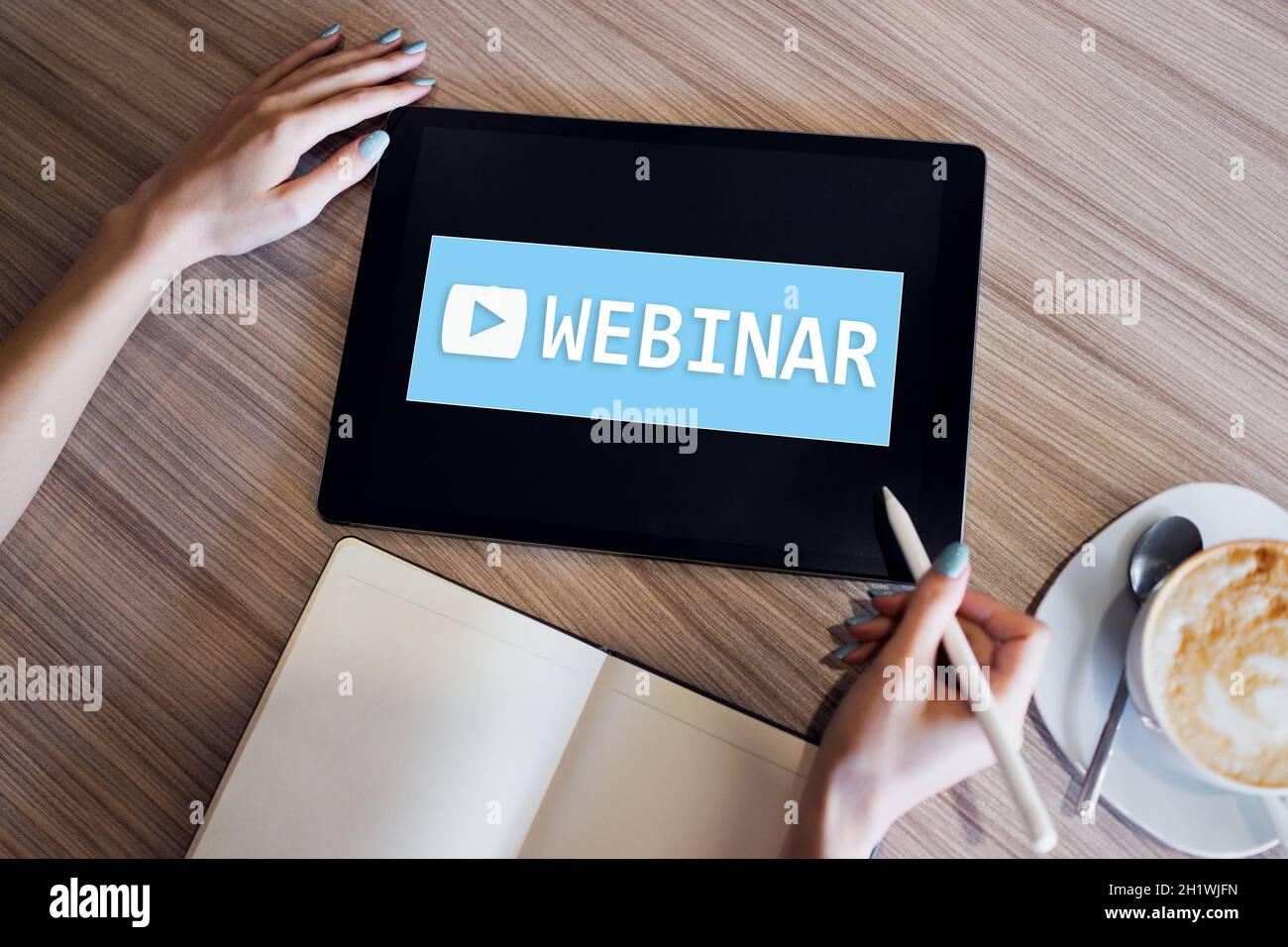 Webinar, E-learning, online education concept on screen Stock Photo - Alamy