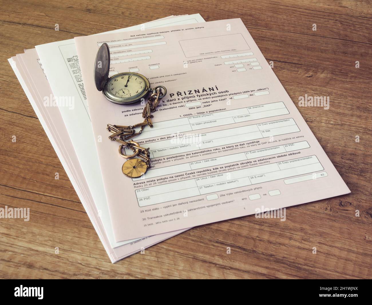 Czech republic, Prague, 25 February 2021 tax form, Czech declaration