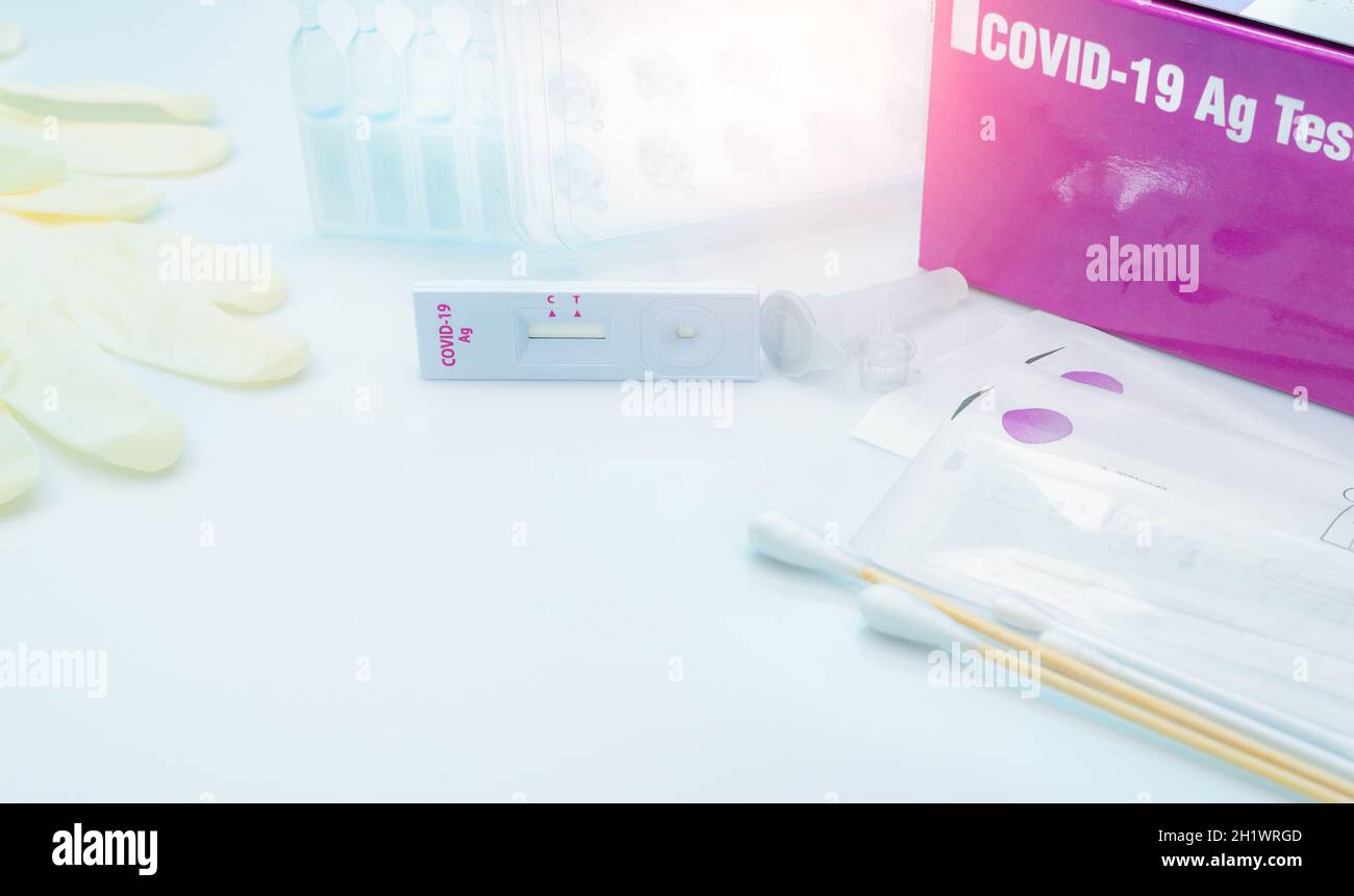 Covid 19 antigen self test for nasal swab. Antigen test kit for home