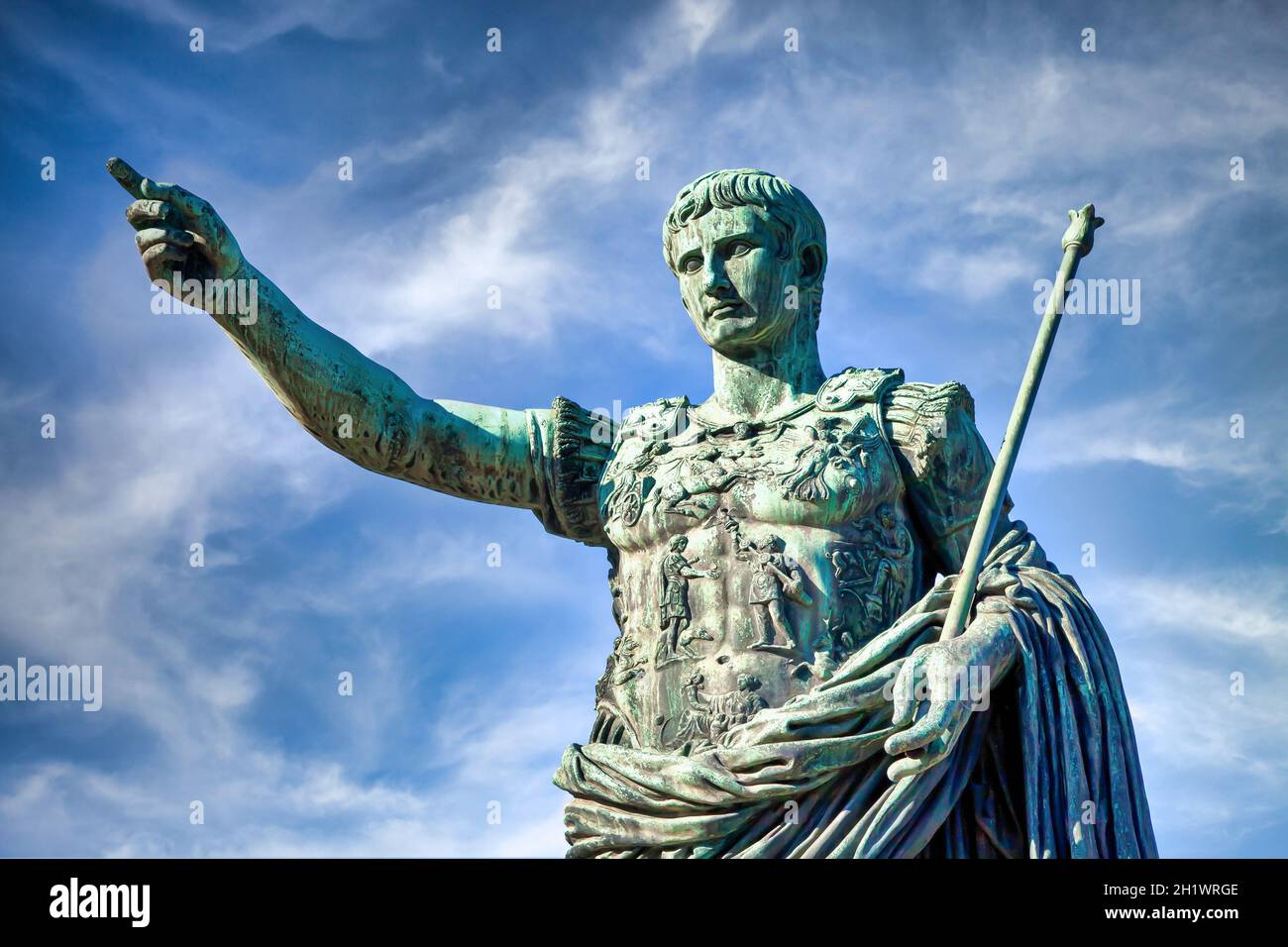 Italy, Rome. Statue in a public street of the roman emperor Gaius ...
