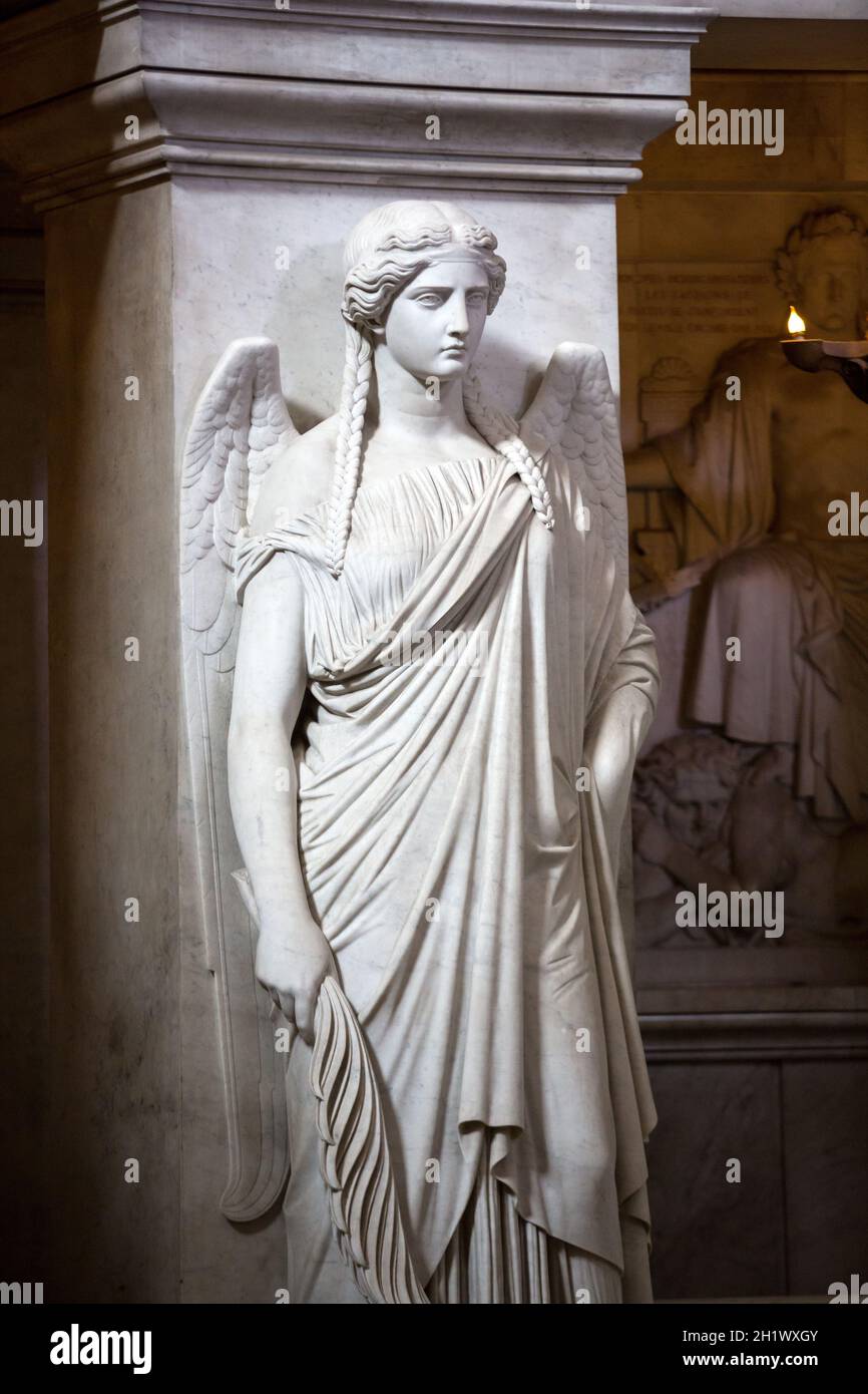 Paris - The National Residence of the Invalids. The angel at the tomb of Napoleon Stock Photo