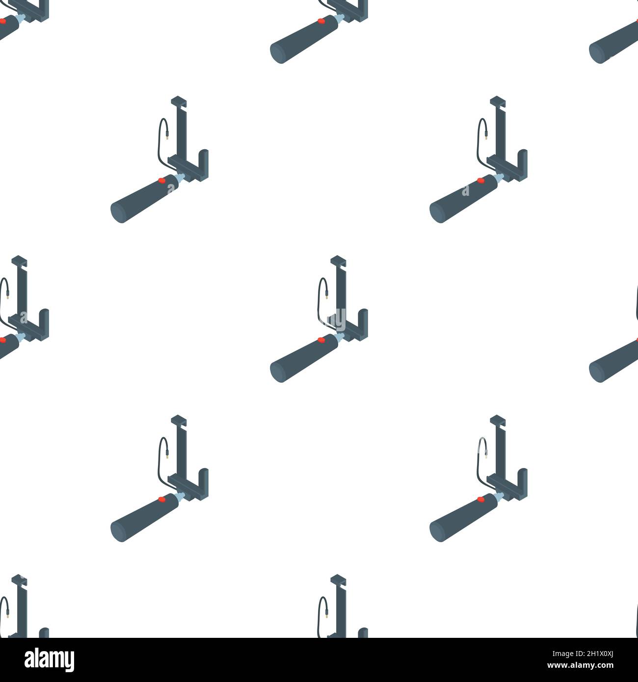 Selfie stick for photos pattern seamless background texture repeat wallpaper geometric vector Stock Vector