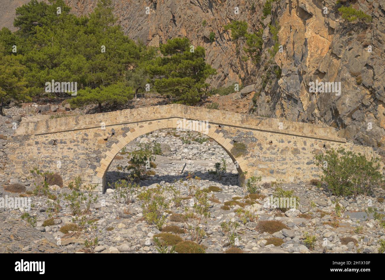 Brücke, Agia Roumeli, Kreta, Griechenland Stock Photo