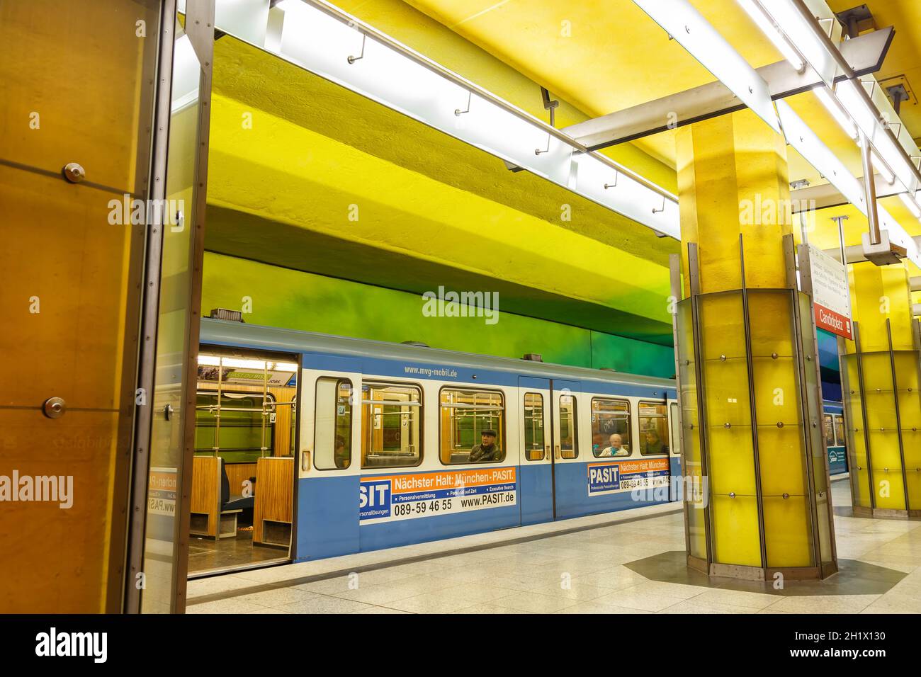 Munich, Germany - November 16, 2014: Metro Underground Station Candidplatz in Munich, Germany. Stock Photo