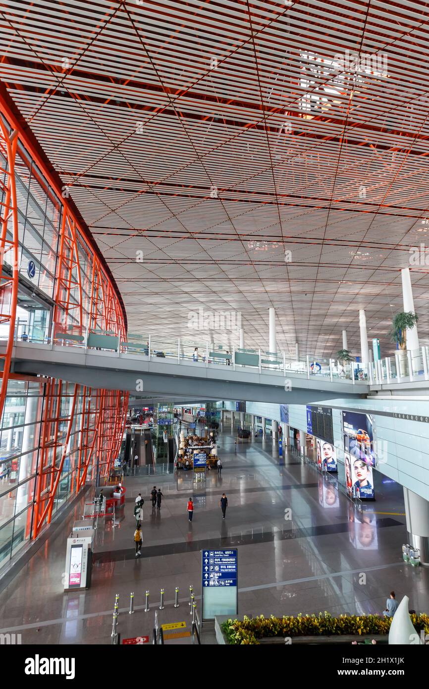 Beijing, China October 1, 2019 Terminal 3 of Beijing Capital Airport (PEK) in China Stock