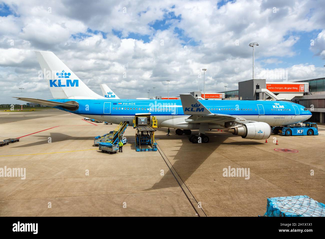 Amsterdam, Netherlands - May 21, 2021: KLM Royal Dutch Airlines Airbus A330-200 airplane at Amsterdam Schiphol airport (AMS) in the Netherlands. Stock Photo