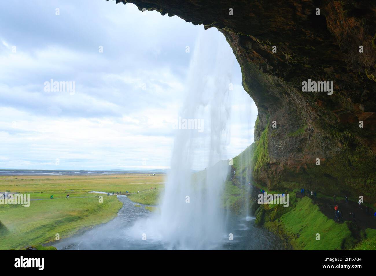 Seljalandsfoss falls in summer season view, Iceland. Icelandic landscape. Stock Photo